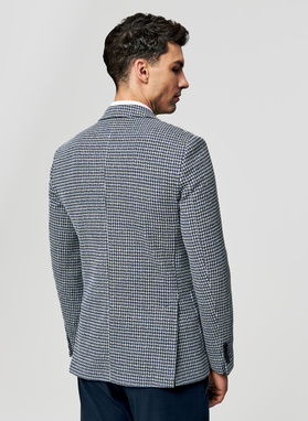 Granatowa marynarka w pepitkę