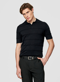 Czarne polo swetrowe