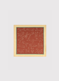 Brązowa poszetka męska zwierzęta