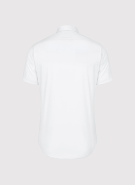 Biała bawełniana koszula męska z krótkim rękawem