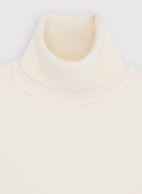 Biały gładki golf męski