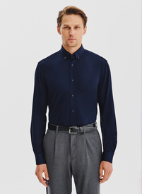 Granatowa koszula z bawełną