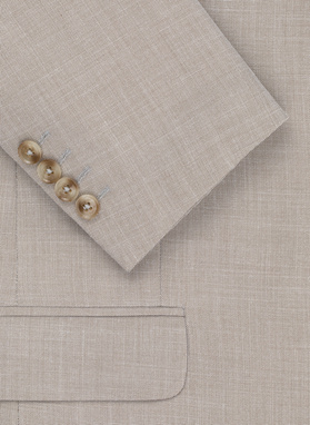 Gładki beżowy garnitur męski