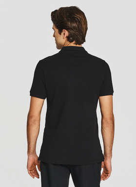 Czarne bawełniane polo męskie