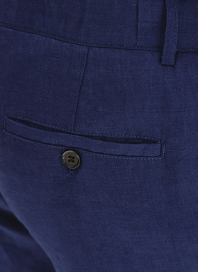 Lniane szorty męskie w kolorze granatowym