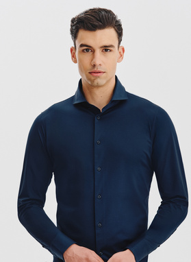 Granatowa koszula z dzianiny