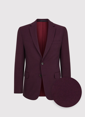 Bordowy garnitur męski