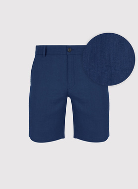 Lniane szorty męskie w kolorze granatowym