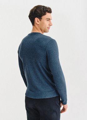 Granatowy sweter męski o-neck