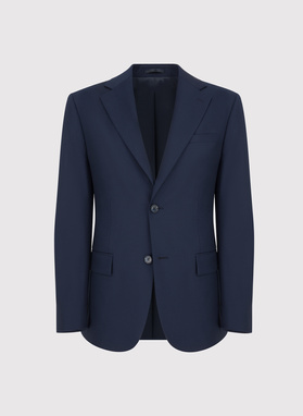 Granatowy garnitur męski z wełną