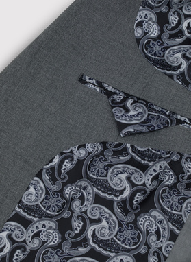 Gładki szary garnitur męski