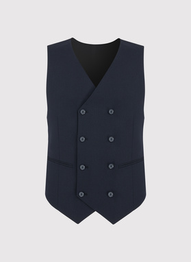 Granatowa dwurzędowa kamizelka męska
