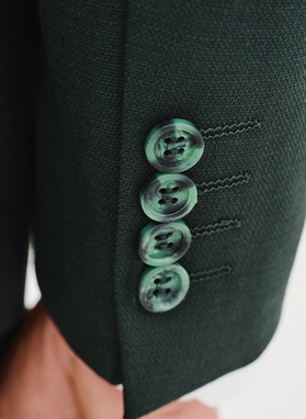 Gładki zielony garnitur męski