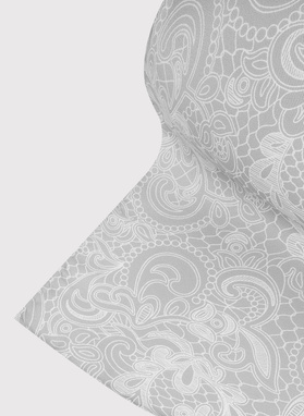 Jedwabna szara poszetka we wzór