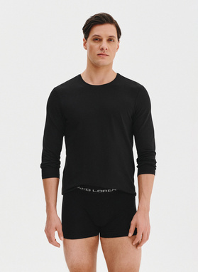 Męski longsleeve w czarnym kolorze, dwupak