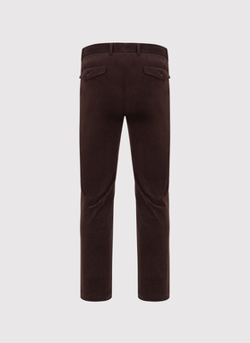 Brązowe spodnie sztruksowe