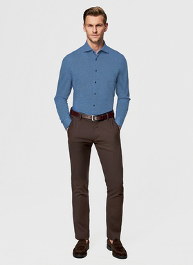 Niebieska dzianinowa koszula męska