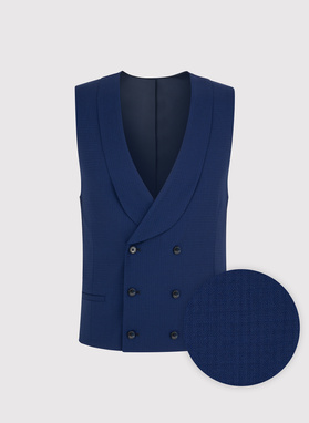Granatowa dwurzędowa kamizelka męska