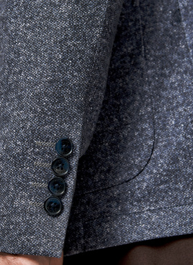 Melanżowa marynarka męska w kolorze granatowym