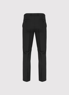 Wełniane czarne spodnie garniturowe