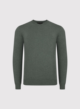 Zielony sweter męski v-neck