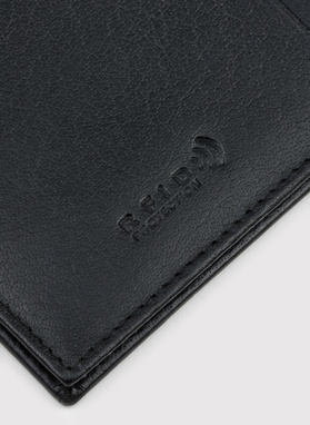 Męski skórzany portfel w kolorze czarnym
