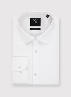 Biała koszula męska z długim rękawem