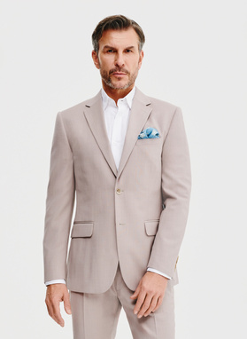 Gładki różowy garnitur męski