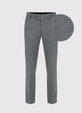 Ciemnaszare spodnie garniturowe w drobną kratę