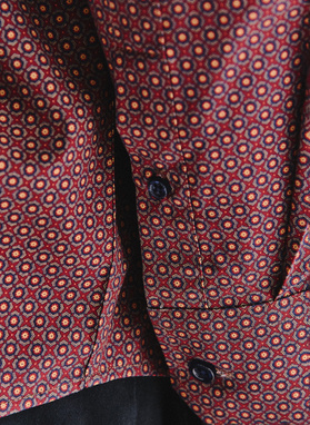 Bordowa koszula w geometryczny wzór