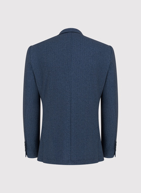 Granatowa marynarka w jodełkę