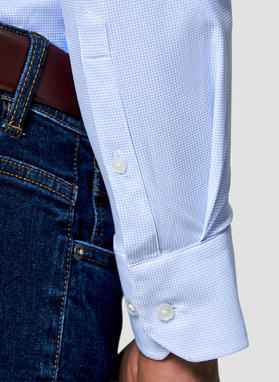 Dzianinowa koszula męska w pepitkę