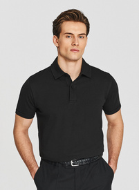 Czarny t-shirt polo
