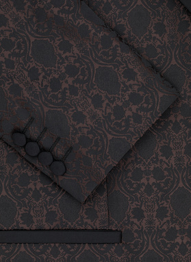 Brązowa żakardowa marynarka smokingowa