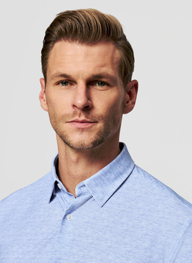 Dzianinowa koszula męska w kolorze niebieskim