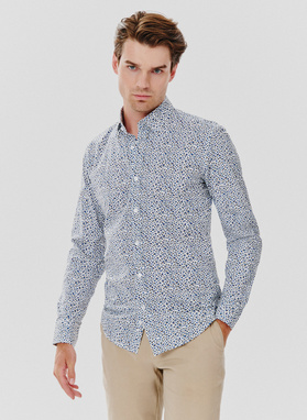 Koszula męska w kwiatki długi rękaw