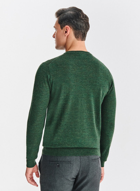 Zielony sweter męski z wełną