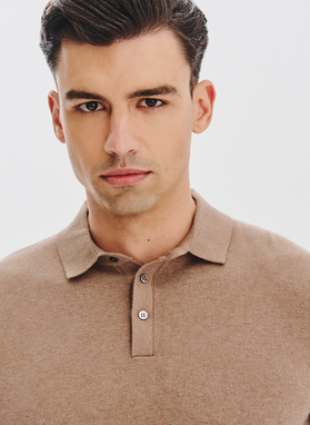 Sweter polo z kaszmirem