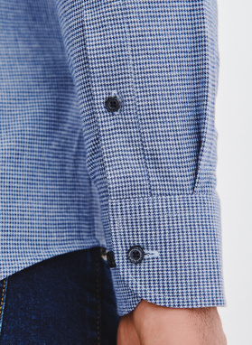 Granatowa koszula w pepitkę