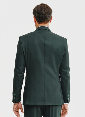 Gładki zielony garnitur męski