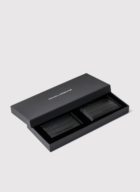 Zestaw męski skórzany portfel plus wizytownik