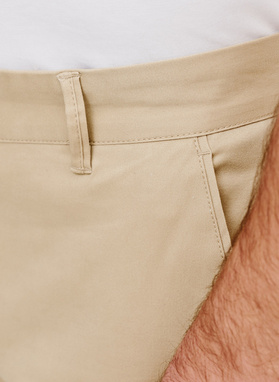 Beżowe gładkie spodnie męskie