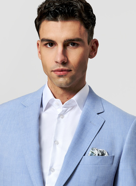 Niebieska marynarka z lnem i bawełną