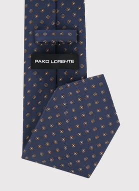 Granatowy krawat w mikrowzór