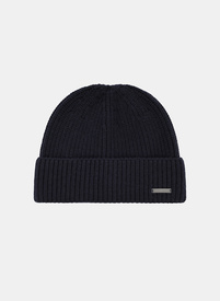 Granatowa wełniana czapka męska