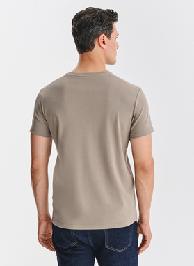 Brązowy t-shirt męski
