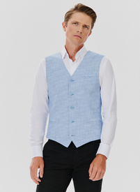 Jednorzędowa kamizelka męska w drobną kratę