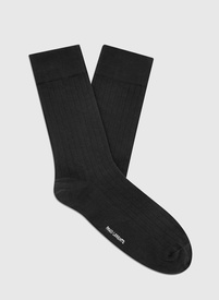 Gładkie czarne skarpety w prążek