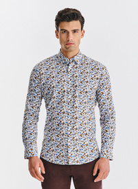 Biała koszula w kwiaty