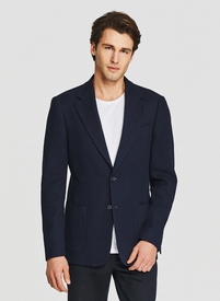 Granatowa marynarka z wełną